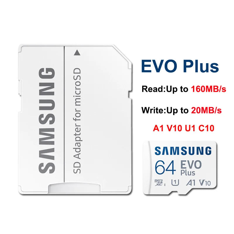 Samsung EVO Plus MicroSDXC 64GB–512GB | Up to 160MB/s MicroSD Memory Card PRIMED 64GB