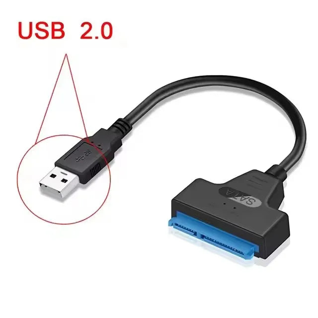 USB 3.0 to SATA III Adapter Cable for 2.5" HDD & SSD SATA Adapter Cable PRIMED USB 2.0 22cm