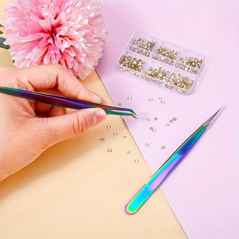 Titanium Precision Eyelash Tweezers – Stainless Steel Makeup