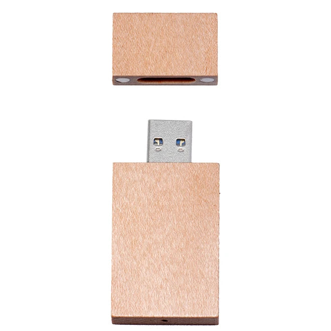 Maple Wood USB Flash Drive | Free Custom Logo | 16–128GB USB Flash Drive PRIMED Maple without box 64GB China Mainland