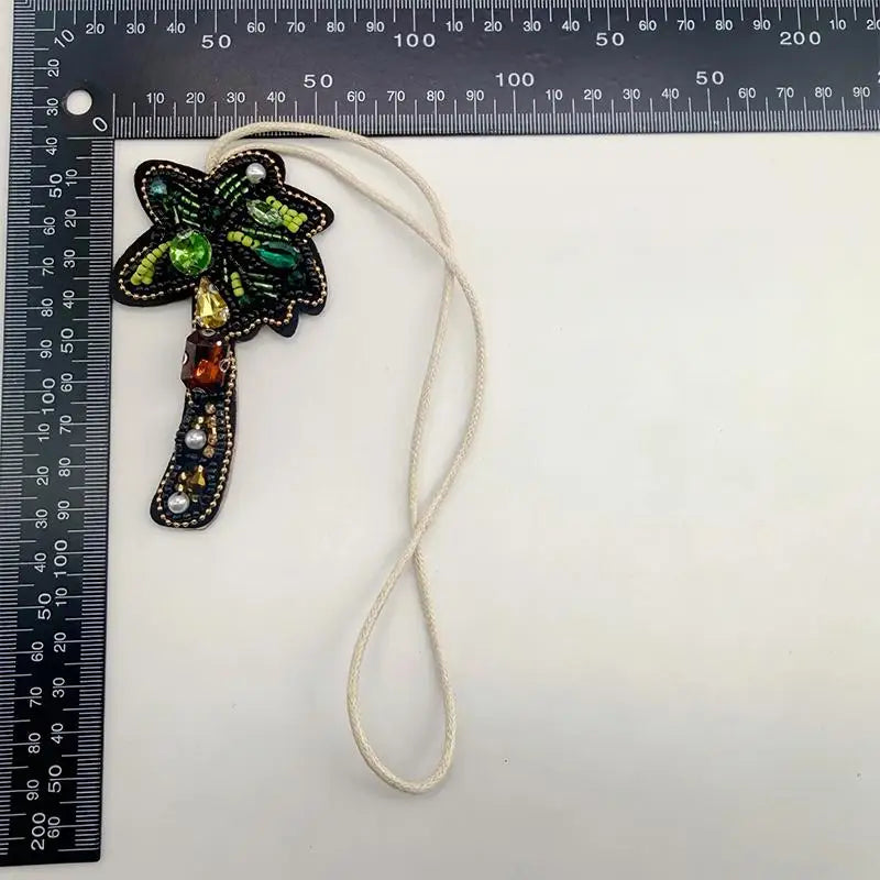 3D Beaded Palm Tree Bag Charm | Keychain Hanging Ornament