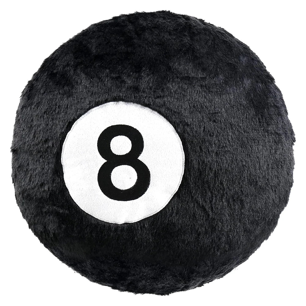 8 Ball Plush Throw Pillow 35cm – Round Billiards Cushion Decorative Throw Pillow PRIMED
