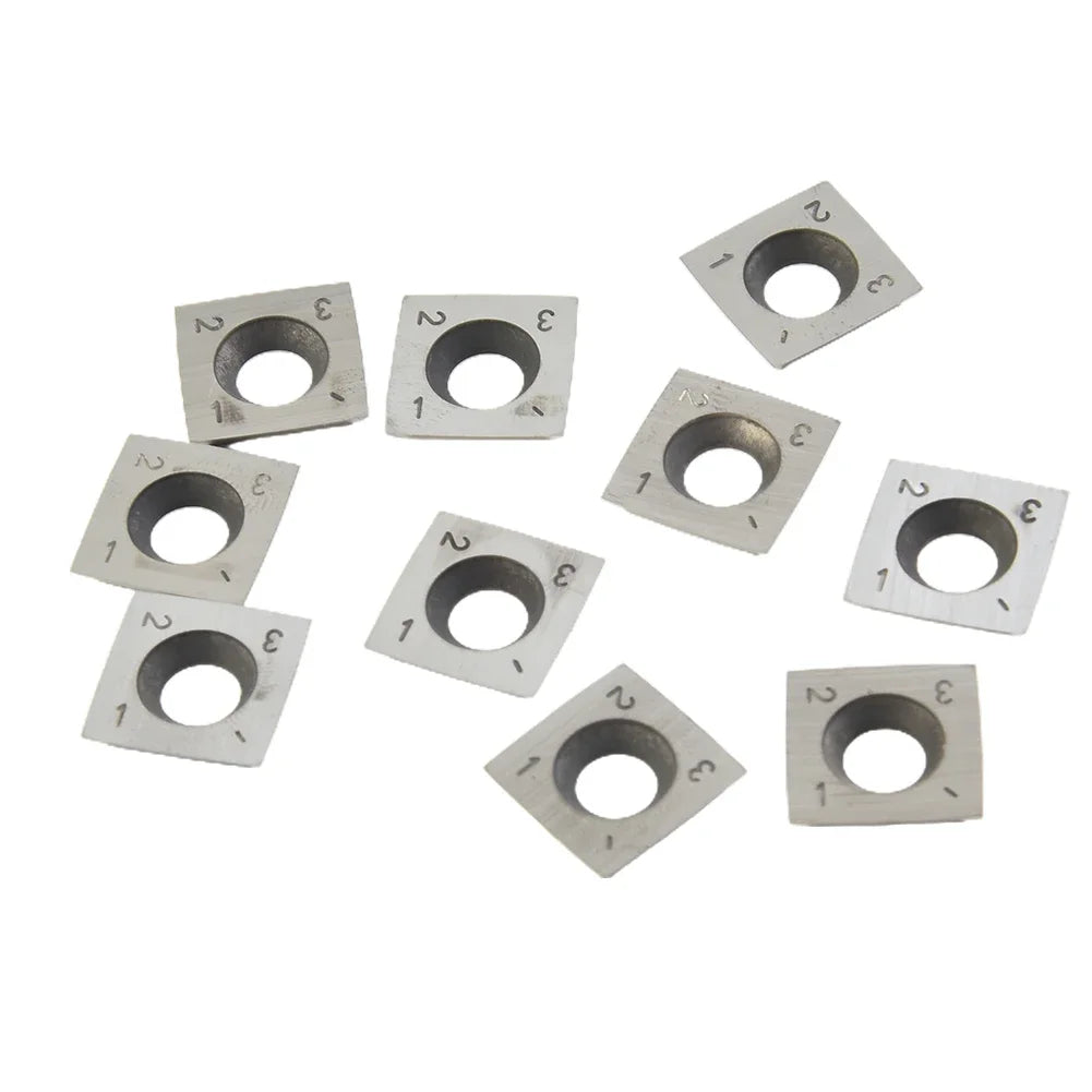 10-Pack Carbide Inserts 15x15x2.5mm | Spiral Planer Head Carbide Cutter Inserts PRIMED