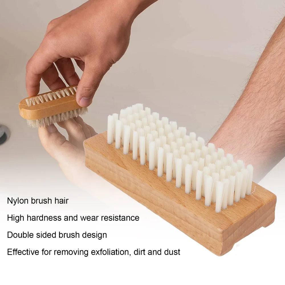 Wooden Double-Sided Nail & Cuticle Cleaning Brush – Beech Nail Cleaning Brush PRIMED
