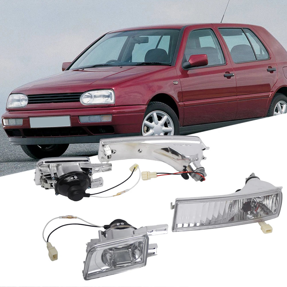 VW Golf Jetta MK3 Front Fog Light & Turn Signal Kit 1993–1998 Fog Light Assembly PRIMED