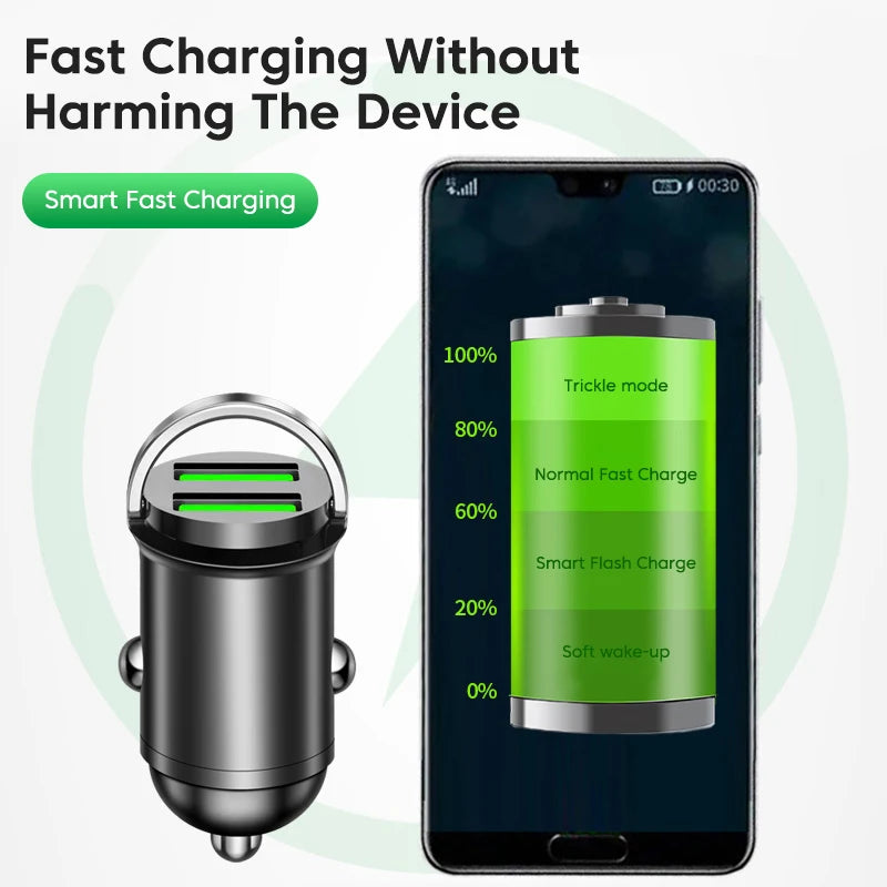 Elough 100W Dual USB Car Charger QC3.0 Fast Charging