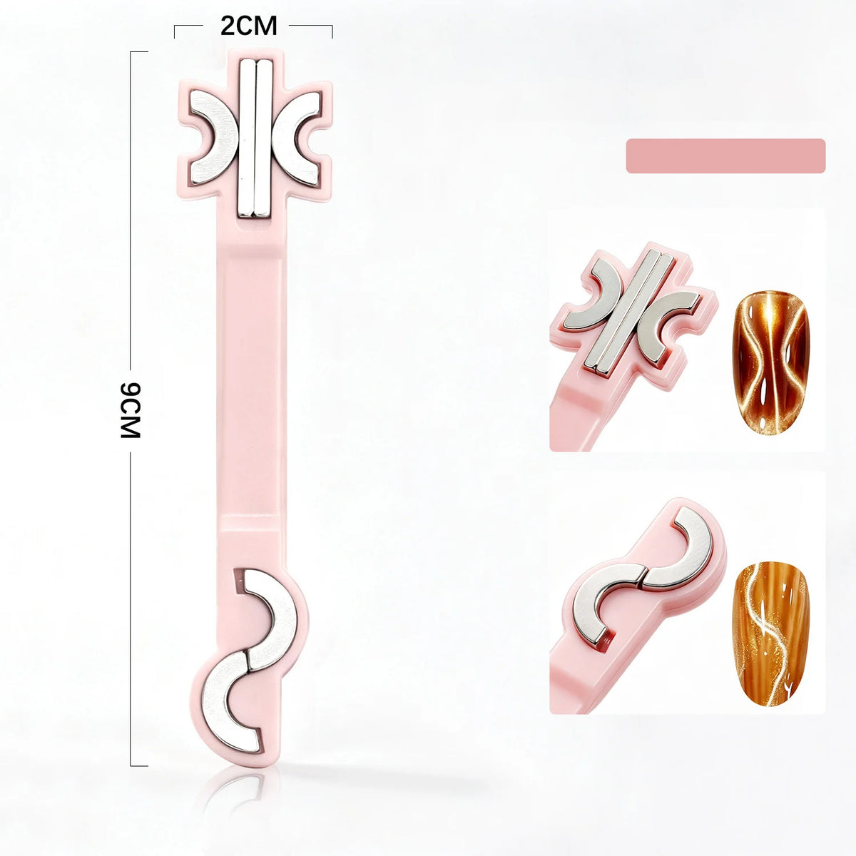 S-Shaped Cat Eye Nail Magnet Wand – Wave & Swirl Patterns
