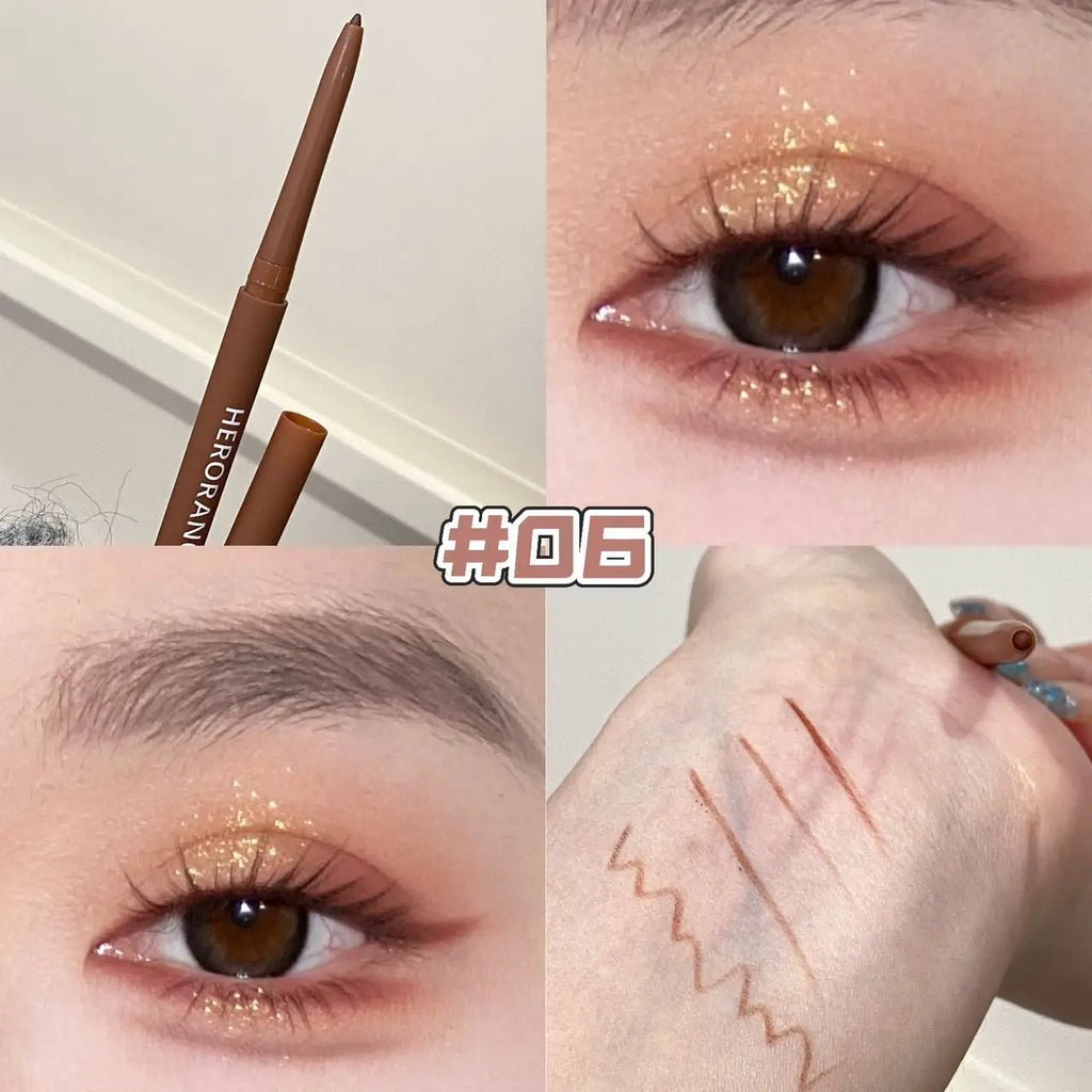 HERORANGE Ultra-Fine Gel Eyeliner Pencil – Waterproof Matte Gel Eyeliner Pencil PRIMED 06 100mg