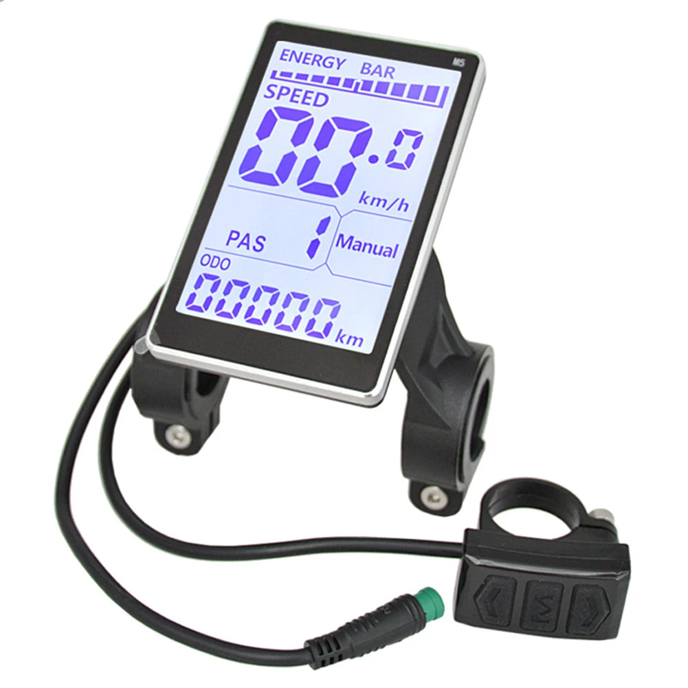 E-Bike LCD Display 24-48V Waterproof Scooter Panel Screen E-Bike LCD Display PRIMED as show