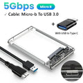 USB 3.0 & Type-C 2.5" SATA SSD/HDD Enclosure Tool-Free HDD Enclosure PRIMED Micro B-USB A OTG