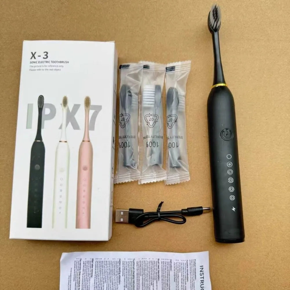 Sonic Electric Toothbrush 6 Modes 42000 VPM + 4 Brush Heads