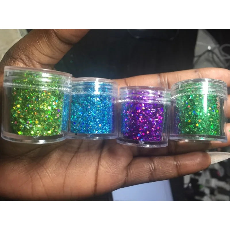 Holographic Nail Glitter Powder 10g | 12 Colors Laser Sequin