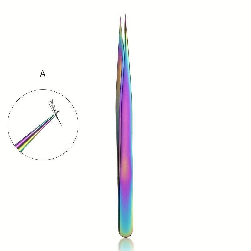 Precision Eyelash Tweezers Set – Stainless Steel Lash Tool Eyelash Tweezers Set PRIMED Peacock clip