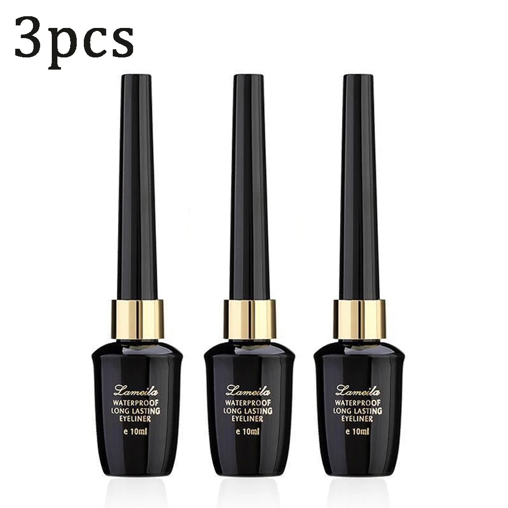 Waterproof Black Liquid Eyeliner Pen – Fine Tip Quick Dry Liquid Eyeliner Pen PRIMED 3PCS