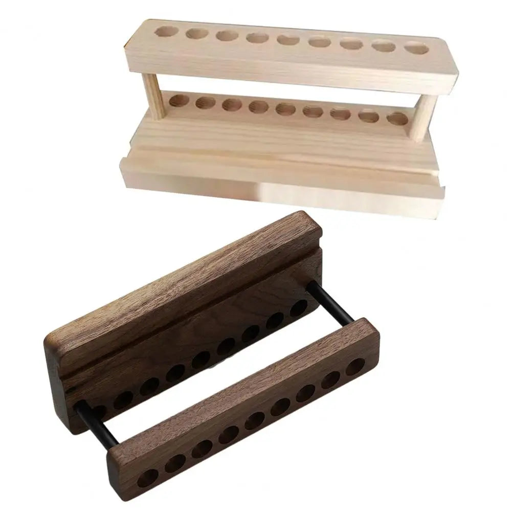 Wooden Crochet Hook Holder – 9-Hole Tabletop Organizer Craft Tool Organizer PRIMED