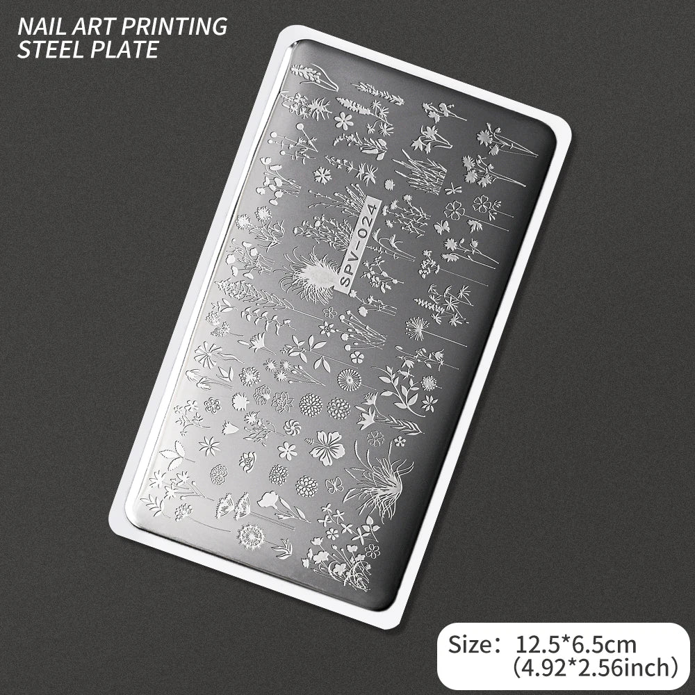 Nail Art Stamping Plate – Waves, Florals & Animal Designs Nail Stamping Plate PRIMED TL-SPV024