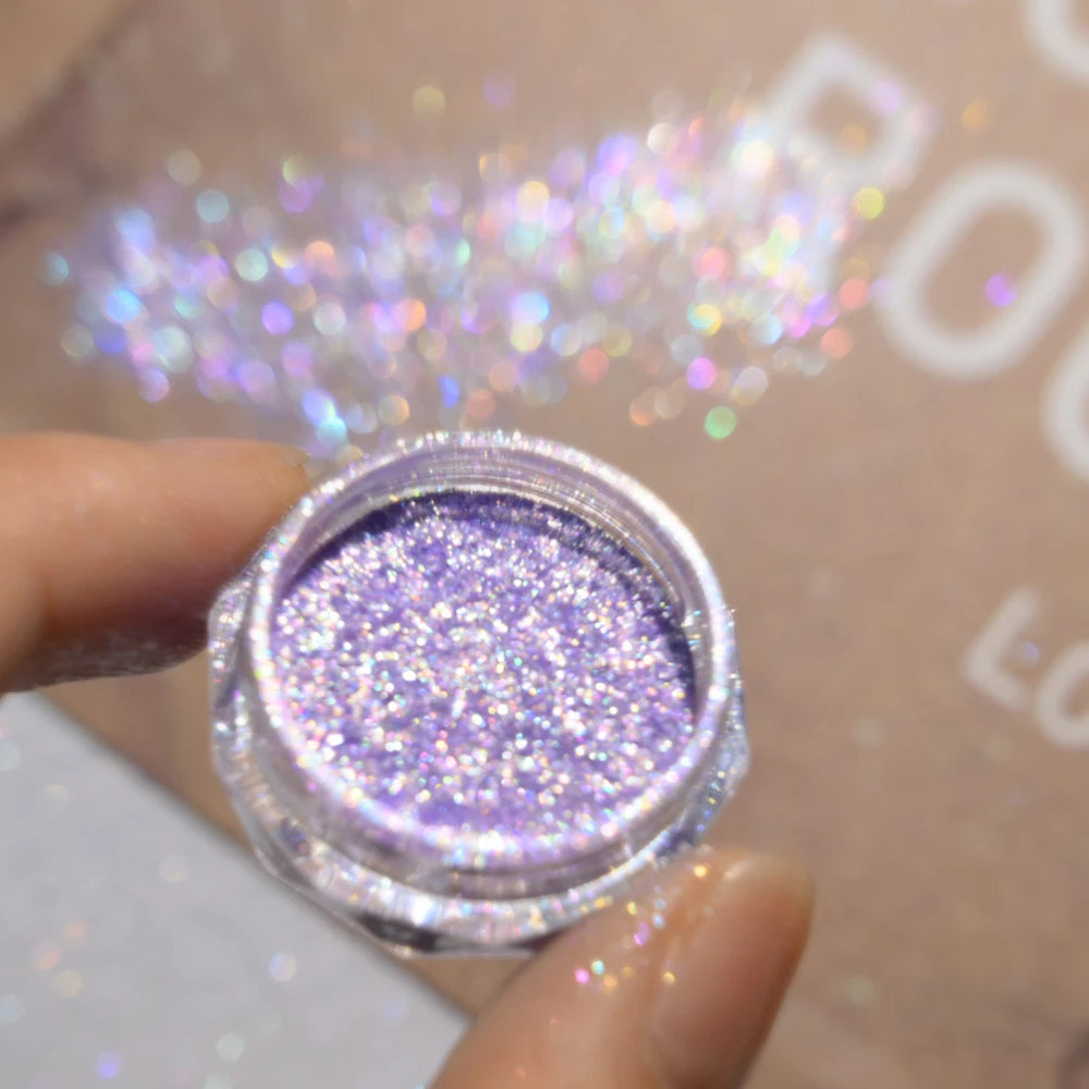 Opal Iridescent Nail Glitter Powder – 6 Neon Mirror Colors