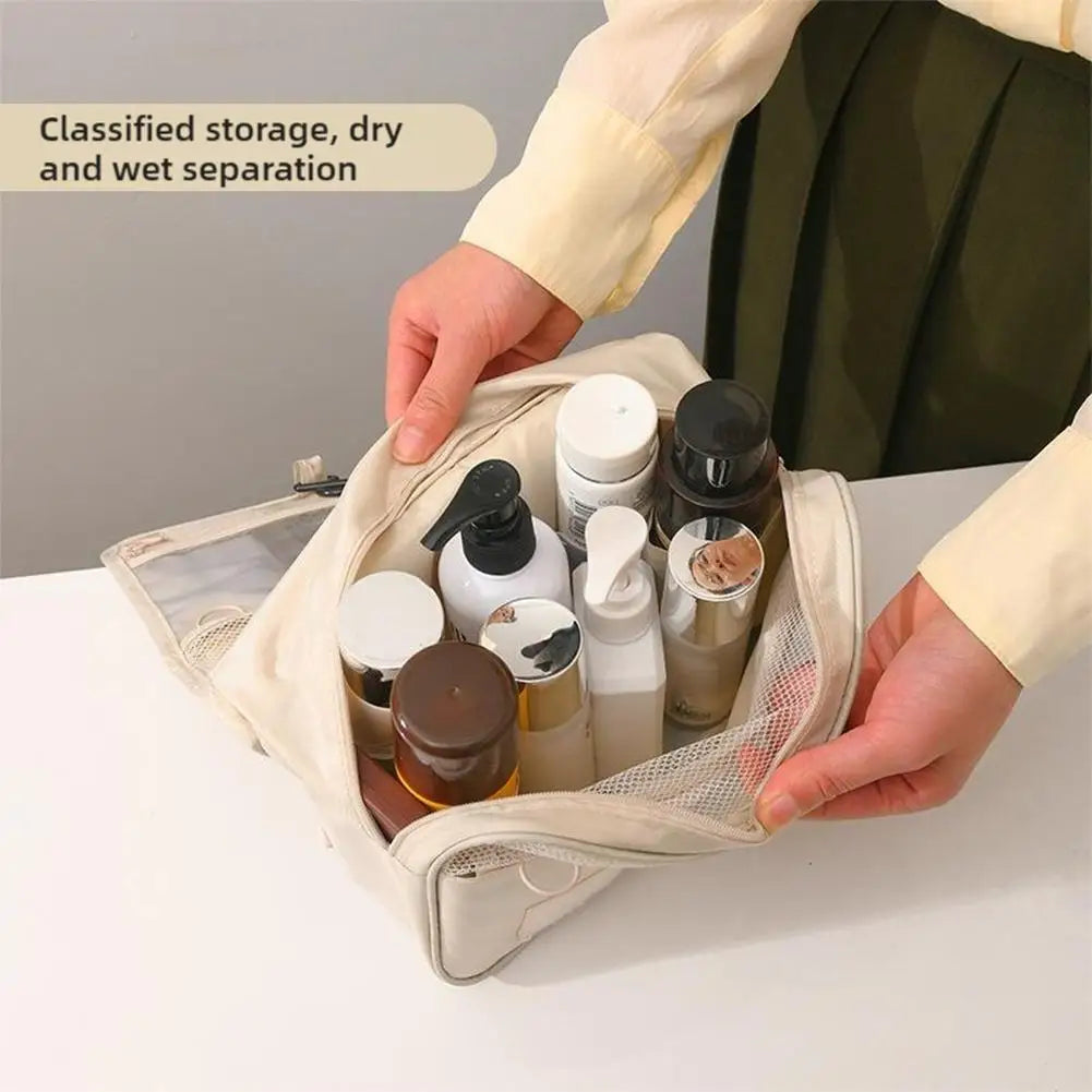 Travel Makeup Bag with Hook – Waterproof Toiletry Organizer