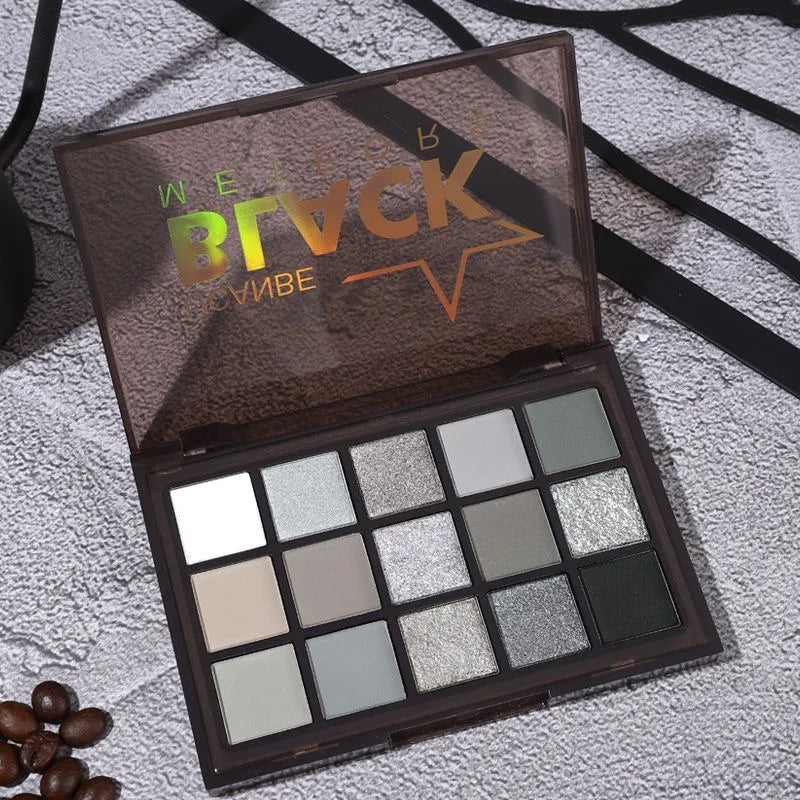UCANBE 15-Shade Eyeshadow Palette – Shimmer, Glitter & Matte