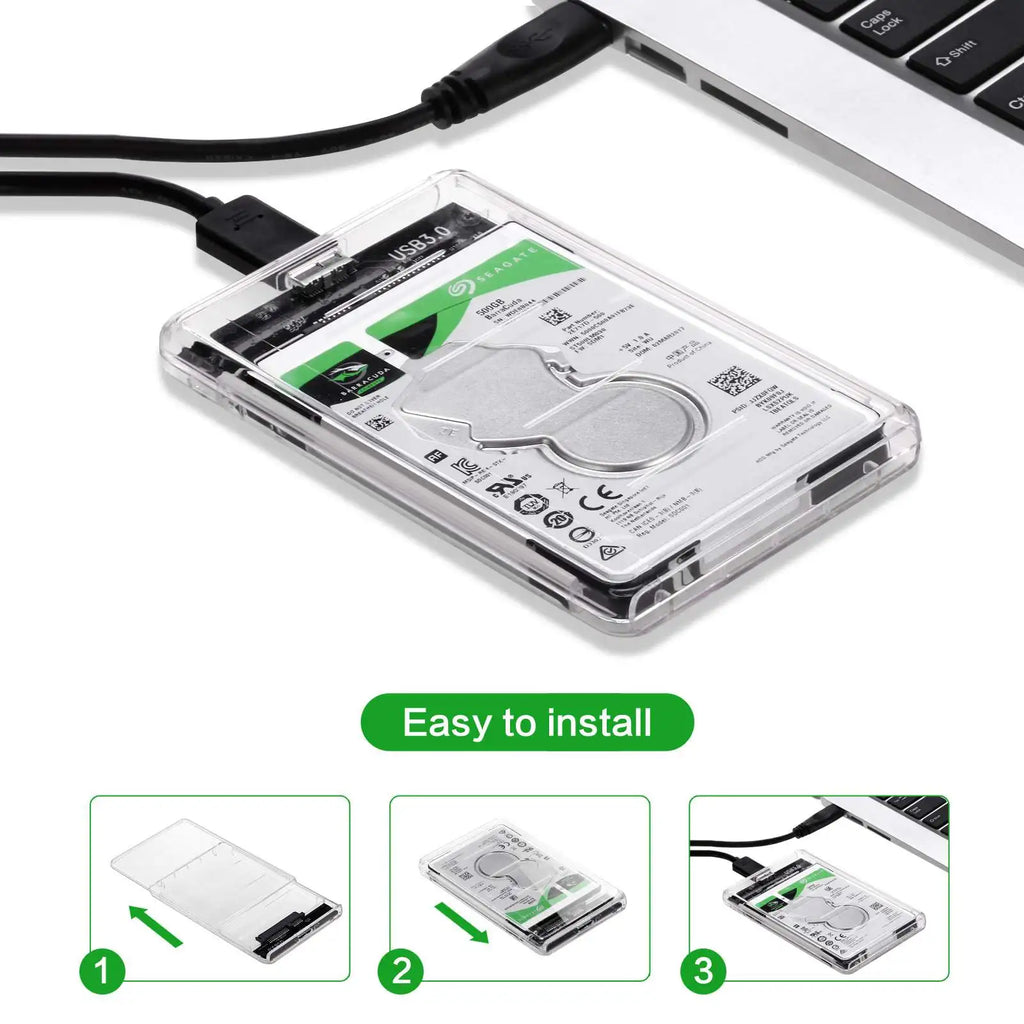 USB 3.0 Type-C 2.5" SATA HDD SSD Enclosure – Tool-Free UASP Hard Drive Enclosure PRIMED