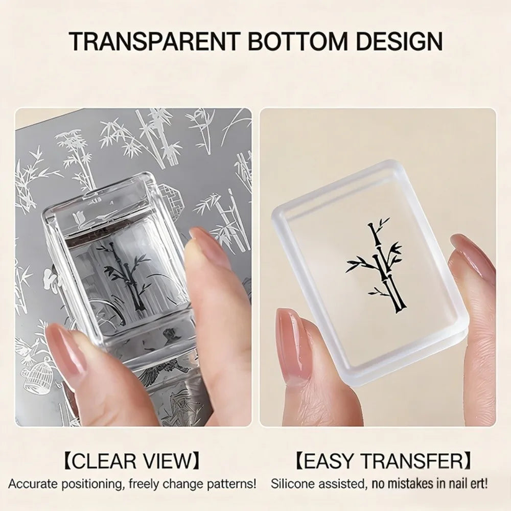 Transparent Silicone Nail Art Stamper & Stamping Plates DIY