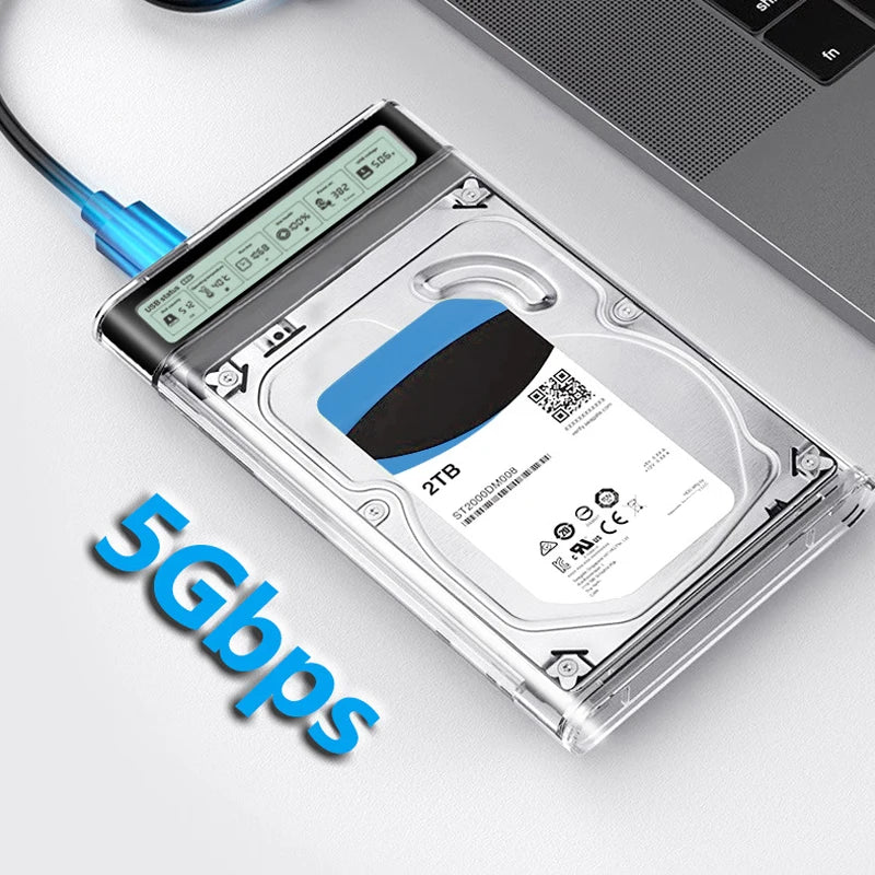 USB 3.2 2.5" HDD SSD Enclosure with Smart Display Screen HDD SSD Enclosure PRIMED