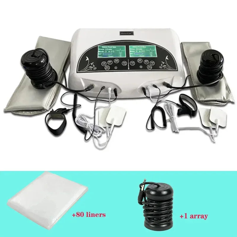 Ionic Detox Foot Spa Machine with FIR Warm Belts & Electrode Pads Ionic Foot Spa Machine PRIMED WHITE US Plug 220 V