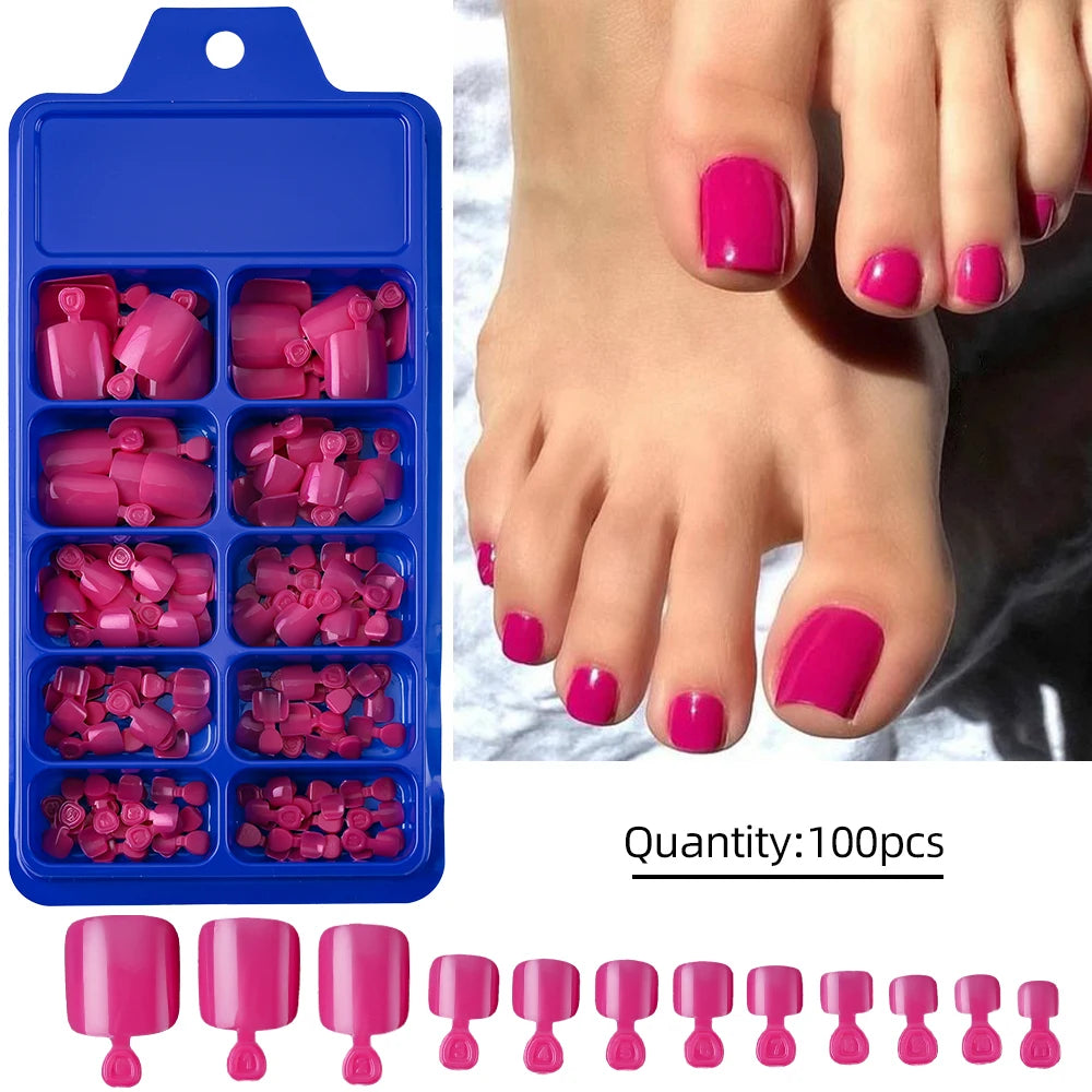 120Pcs French Press-On Toenails – Ultra-Thin Full Cover Acrylic