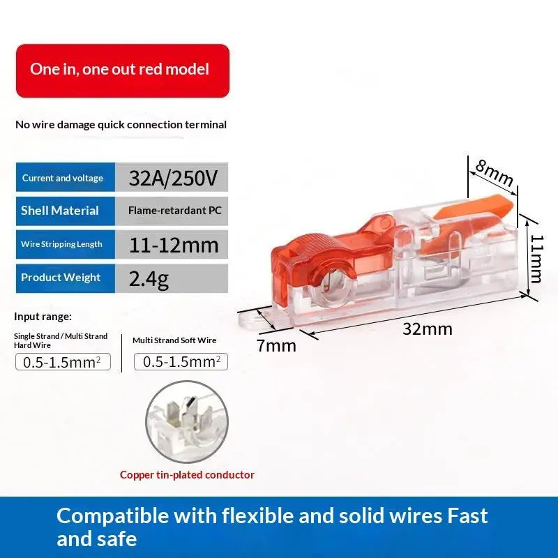 T-Type No-Strip Wire Connector | Quick Branch Terminal Block