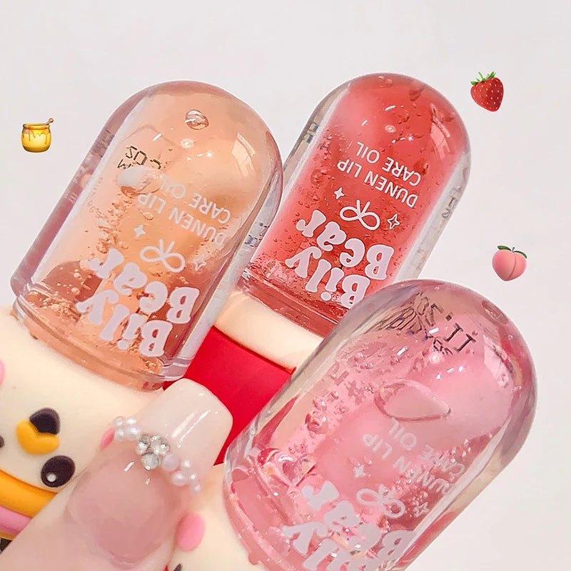 Peach Honey Jelly Lip Oil – Glossy Hydrating Mirror Lip Gloss Lip Gloss Oil PRIMED