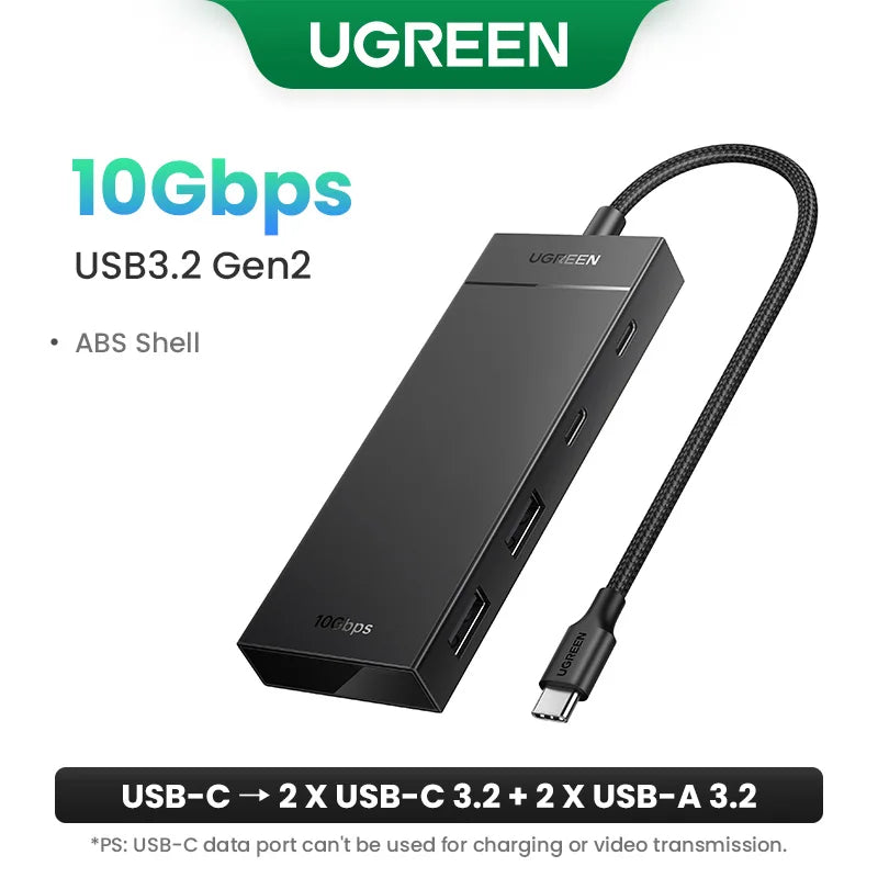 UGREEN USB-C Hub 10Gbps 4-Port USB 3.2 Gen 2 Adapter USB-C Hub PRIMED 2A2C 10Gbps China Mainland