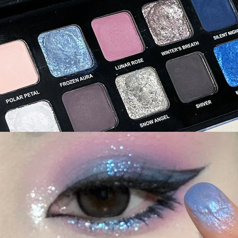 HERORANGE 12-Color Pearlescent Eyeshadow Palette – Shimmer & Matte Eyeshadow Palette PRIMED