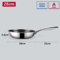 LMETJMA Nonstick Stainless Steel Frying Pan – PFOA Free Skillet Nonstick Frying Pan PRIMED 28 cm