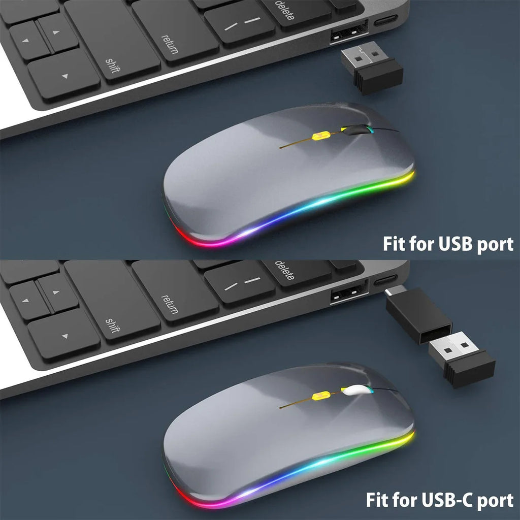 MissionFit RGB Wireless Mouse | Silent Bluetooth Rechargeable Wireless Gaming Mouse PRIMED