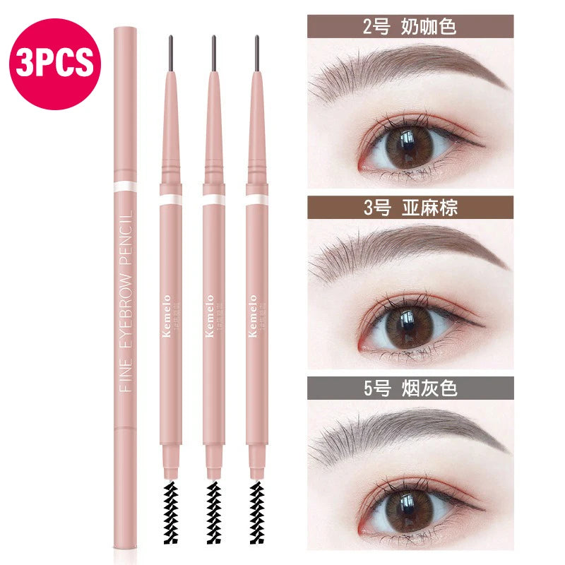 Ultra Fine Double-Ended Eyebrow Pencil – 6 Colors Waterproof Eyebrow Pencil PRIMED 02 and 03 and 05