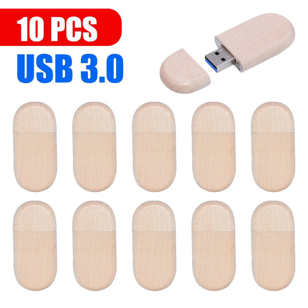 10-Pack Custom Bamboo Wood USB 3.0 Flash Drives – Free Logo USB Flash Drive PRIMED 4GB maple wood