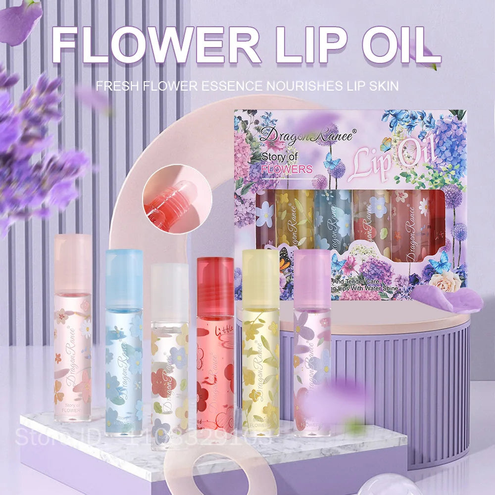 6-Pack Fruit Roll-On Lip Balm & Clear Lip Oil Gloss Set Lip Oil Gloss Set PRIMED