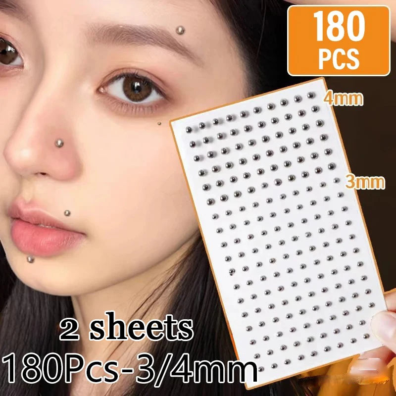Silver Fake Diamond Body Gem Stickers – Party & Stage Makeup