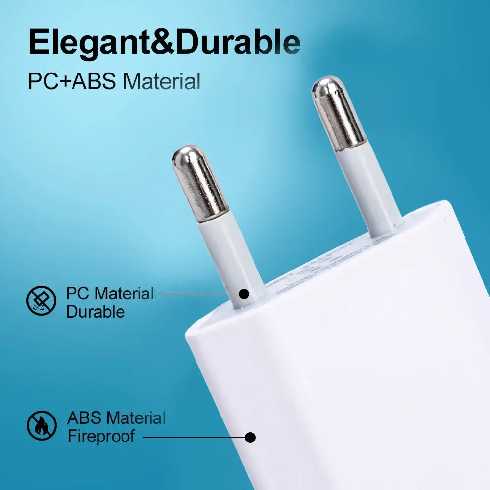 Universal 5V 1A EU USB Wall Charger – 1–5 Pack USB Wall Charger PRIMED