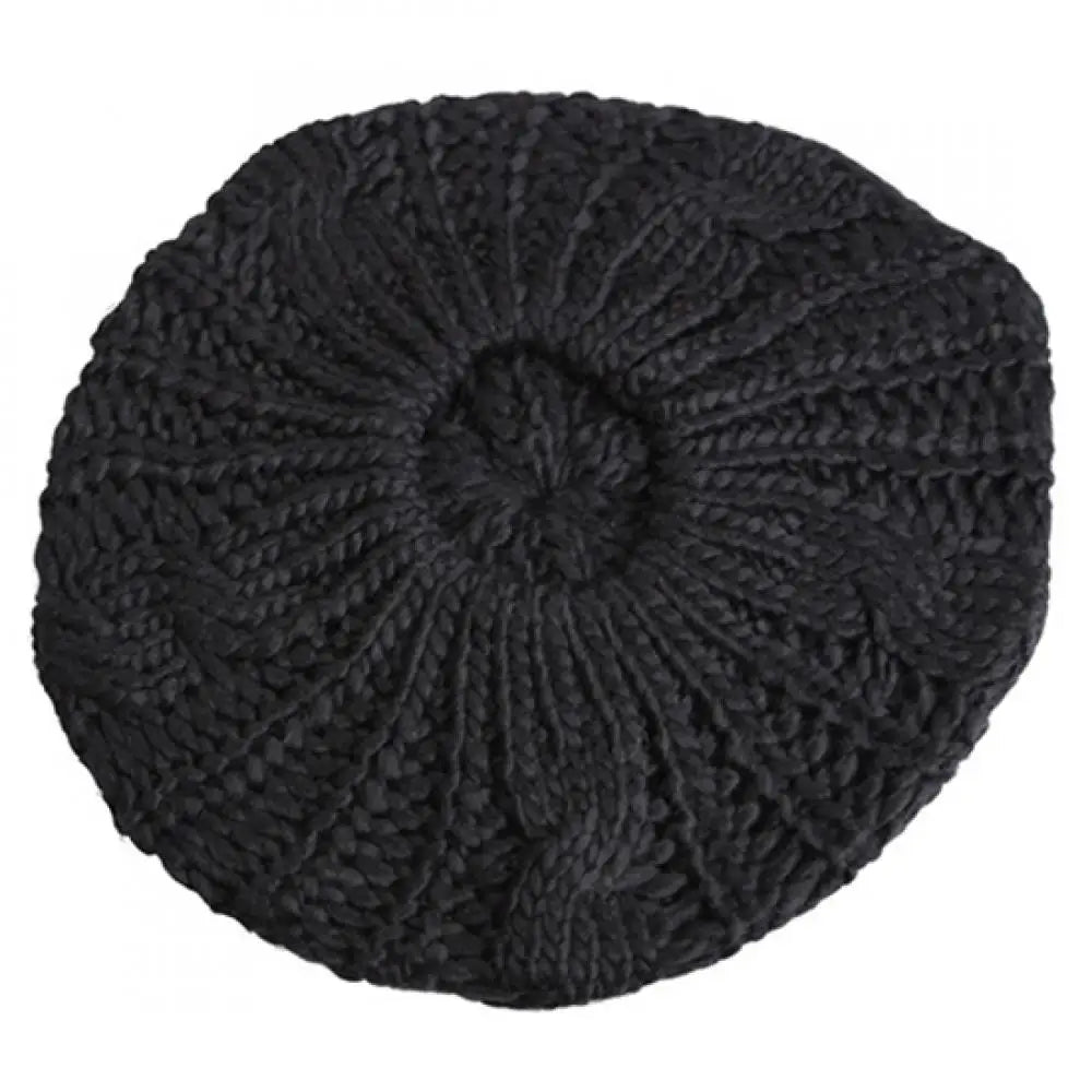 Women's Braided Knit Beret Beanie Hat – Warm Winter Ski Cap Knit Beret Beanie PRIMED