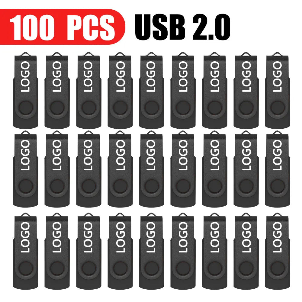 100-Pack Custom Logo USB Flash Drives 2.0 | 128MB–128GB USB Flash Drive PRIMED 2GB Black X100pcs China Mainland