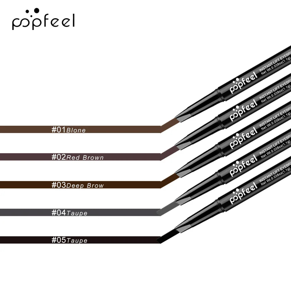 POPFEEL 3D Dual-Head Eyebrow Pencil – Waterproof Long-Lasting Eyebrow Pencil PRIMED