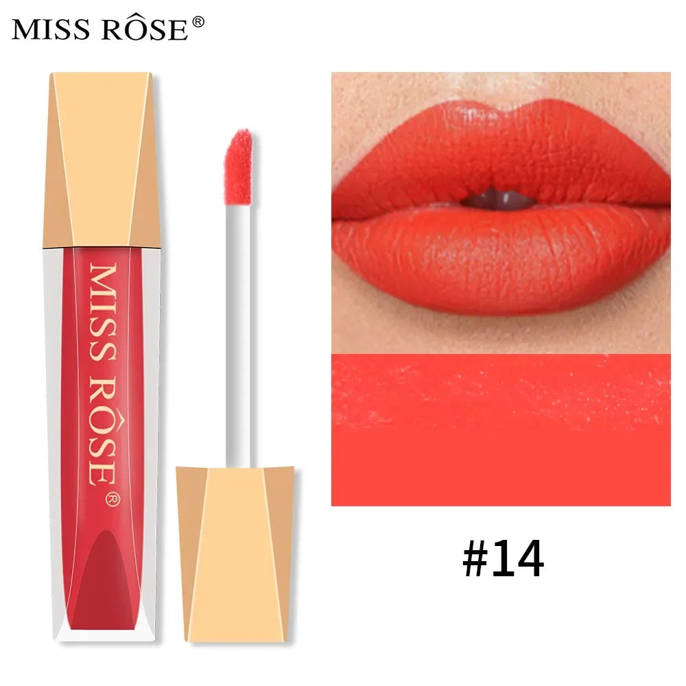Miss Rose 16-Color Velvet Matte Lip Glaze – Waterproof Lip Gloss Matte Lip Gloss PRIMED MISS ROSE6701-032-14