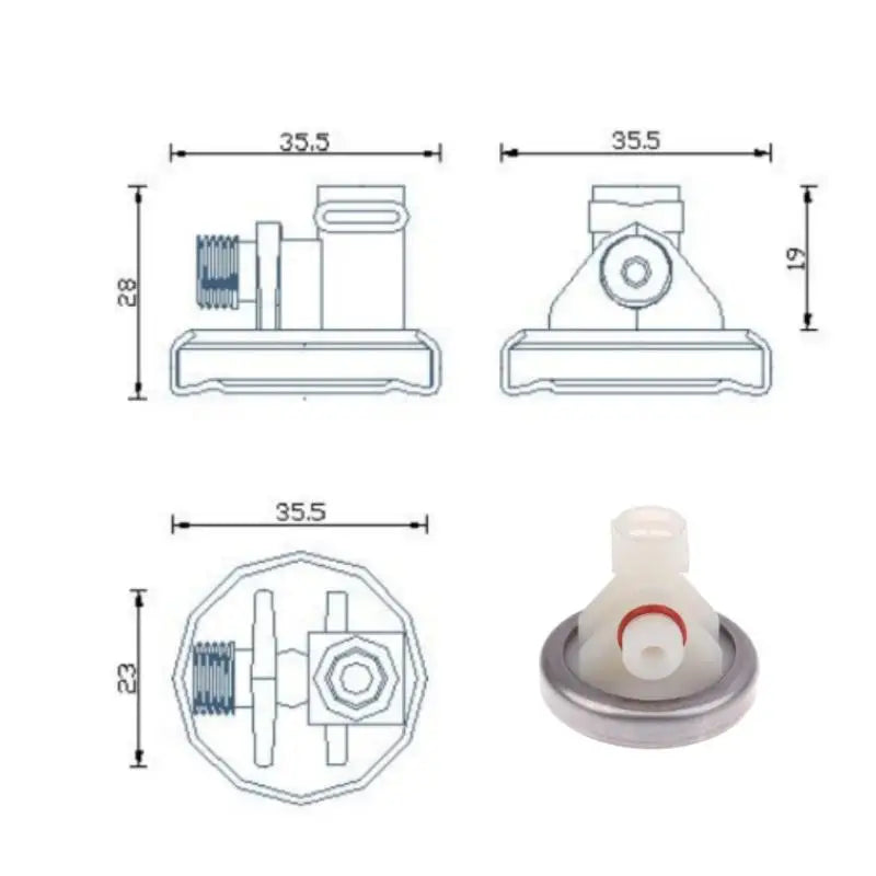Coffee Machine Membrane Pressure Regulator D4 to G1/8 Pump Valve