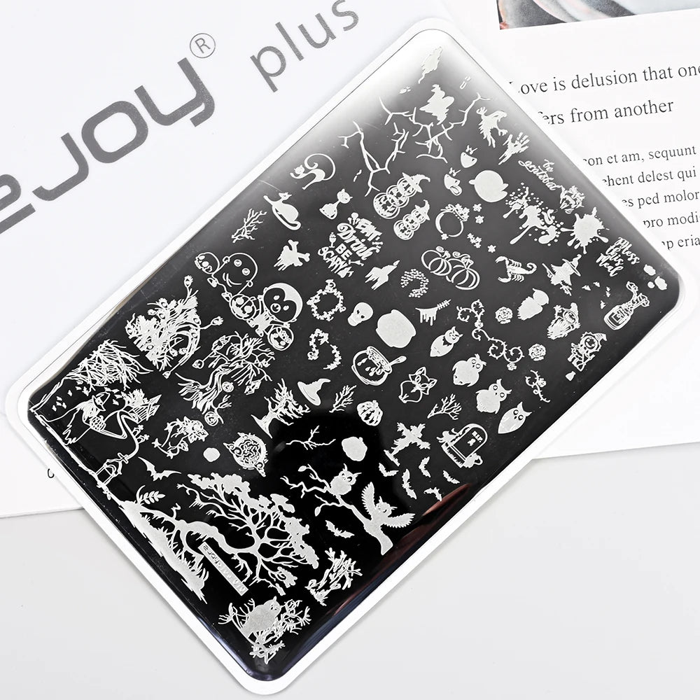 Nail Art Stamping Plate – Flower, Leaf & Butterfly Stencil Nail Stamping Plate PRIMED TL-Plus010