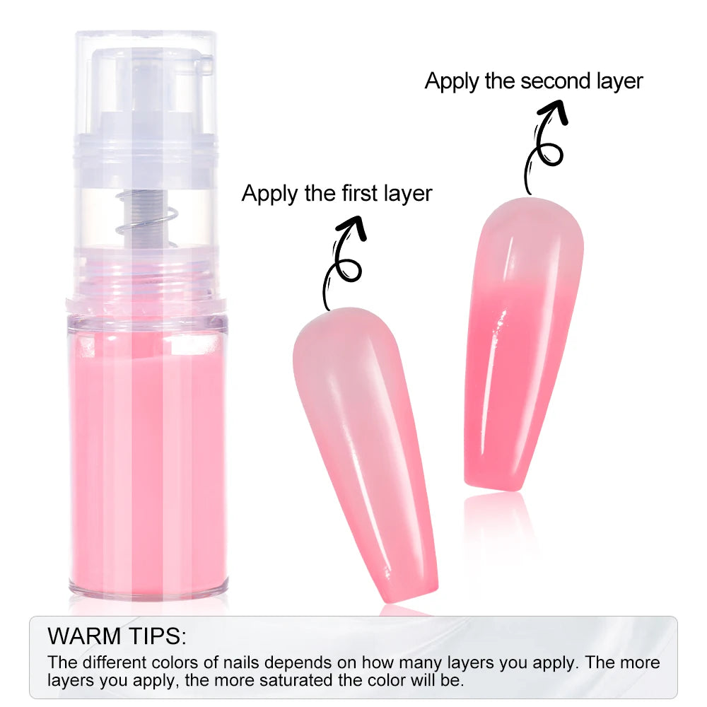 MAFANAILS 12-Color Ombre Spray Nail Glitter Powder 10g