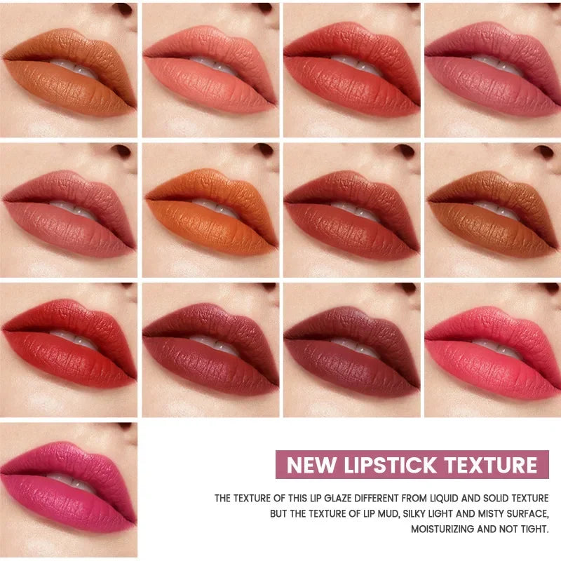 Pudaier 14-Color Velvet Matte Liquid Lipstick Set – Waterproof