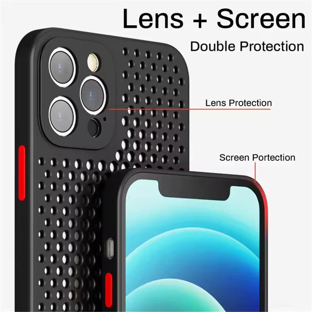 Cooling Breathable Silicone iPhone Case | Geometric Bumper Cover Silicone Phone Case PRIMED