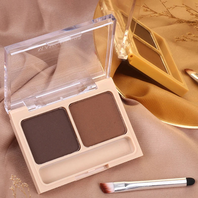 2-Color Waterproof Eyebrow Powder Palette with Brush Eyebrow Powder Palette PRIMED