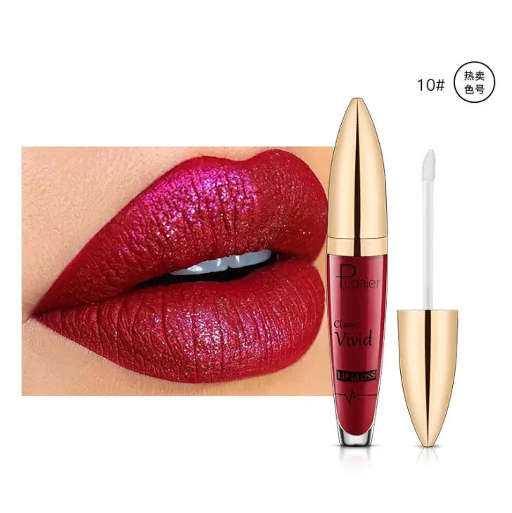 Pudaier 18-Color Matte Glitter Liquid Lipstick Set – Waterproof